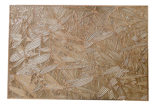 Individual Rectangular De Hojas De Bamboo Dorado 45x30