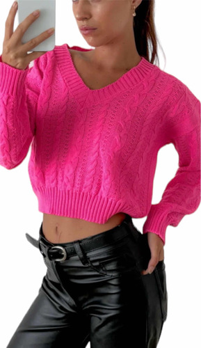 Sweater Crop Top Luisana Colores Diseño Go.