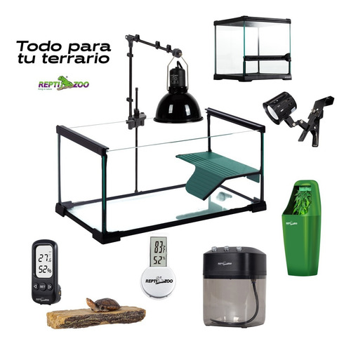 Reptizoo Tortuguero De Lujo 52 L, Cristal, Plataforma, Drena