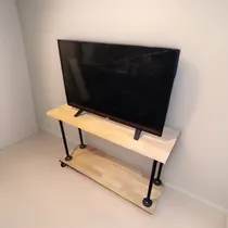Comprar Rack De Tv Estilo Industrial En Caño Y Finger Eucaliptus