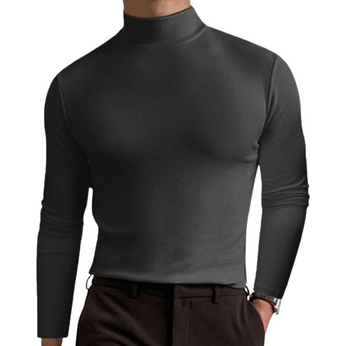 Playera Térmica De Manga Larga Y Cuello Alto Para Hombre