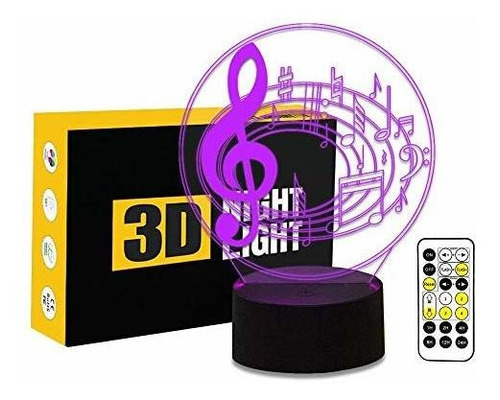 Nota Musical En Forma De Lámparas 3d Ilusión Óptica ...