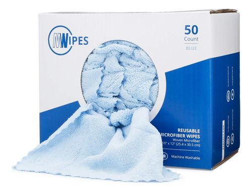 Microfiber Rags In A Box (50 Count) - Mwipes - 10  X 12  Re.