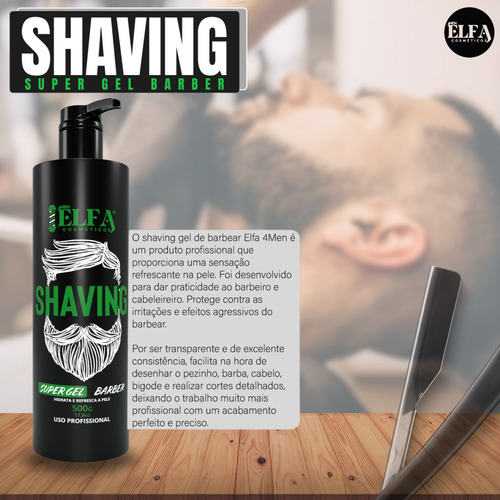 Combo 3 Shaving + 3 Balm Para Barba - Elfa For Man - Atacado