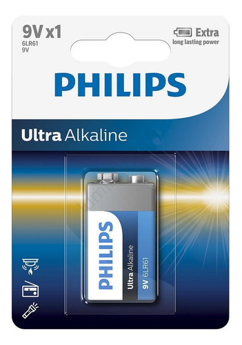 Bateria Alcalina 9v Alkaline Philips 9v