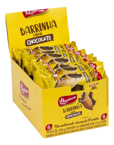 Barrinha Maxi Chocolate 20 Unidades De 25 Grs Bauducco