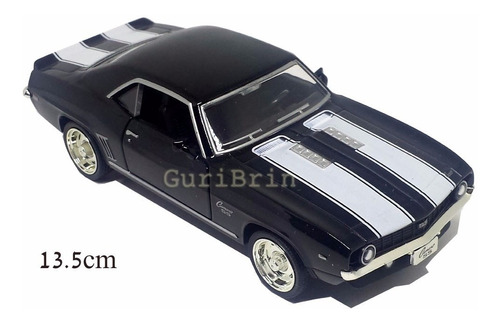 Carrinho Camaro Ss Preto 1969 Miniatura 1/32 - Ferro