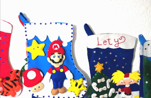 Bota Navideña De Mario Bros, Accesorio Decoración Navidad