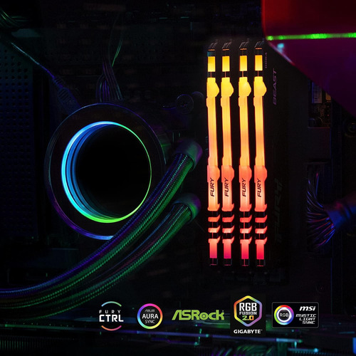 Memoria Ram 16gb Fury Beast Rgb 2x8 3600mhz Ddr4 Kingston