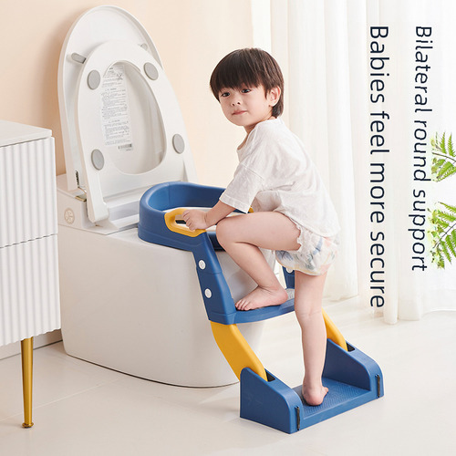 Asiento De Inodoro Con Escalera Para Niños, Azul, 108