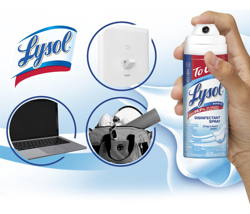 Spray Desinfectante Lysol To Go Crisp Linen, 44 Ml, Viaje, P