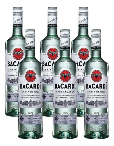 6 Bacardi Carta Blanca 700 Ml