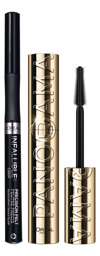 Combo Mascara Panorama Black Wtp + Infallible Black Loreal 