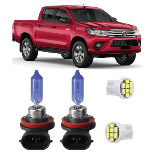 Kit Lâmpadas Super Branca Farol Milha Toyota Hilux 2018 2019