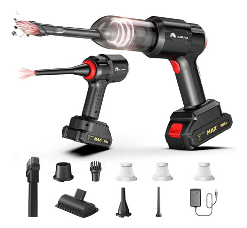Aspiradora De Automóvil Inalámbrica 4 En 1 21000 Pa 260000 R Negro (motor Sin Escobillas)