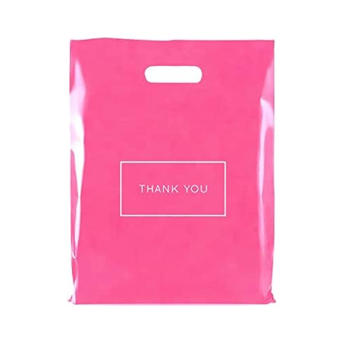Bolsas De Plástico Rosa Troqueladas Logotipo De Agrade...