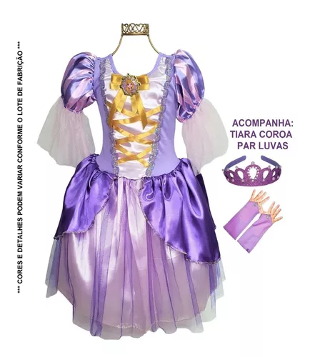 Vestido Princesa Sofia Fantasia Luxo Infantil +tiara E Luva