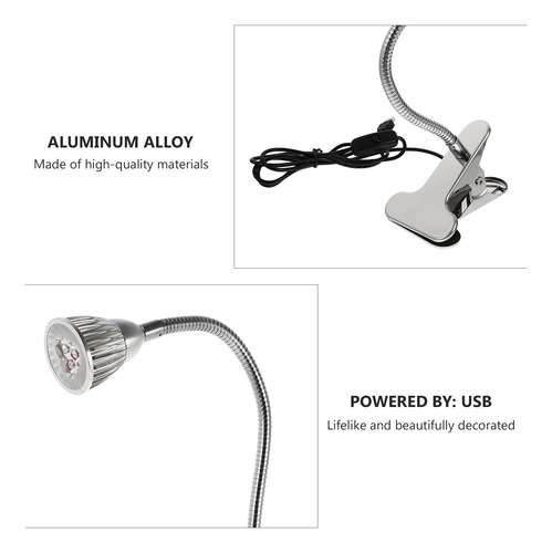 Lámpara Led De Escritorio Con Protección Ocular, Clip Usb, C