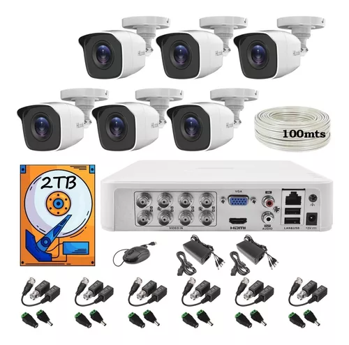 Camara de Seguridad Ip Poe Interior Full HD 1080P Kit 12 Disco 2TB