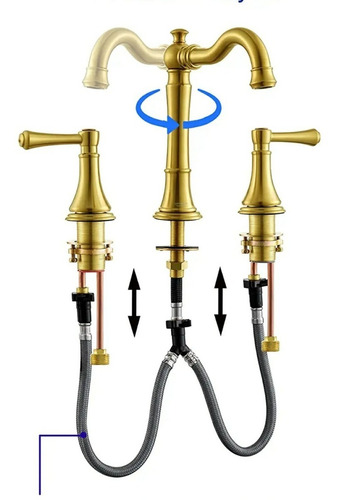 Grifo De Baño De Lujo Dorado Cepillado.