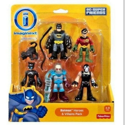 Imaginext Dc Super Friends  5 Figuras Batman Robin  Villanos