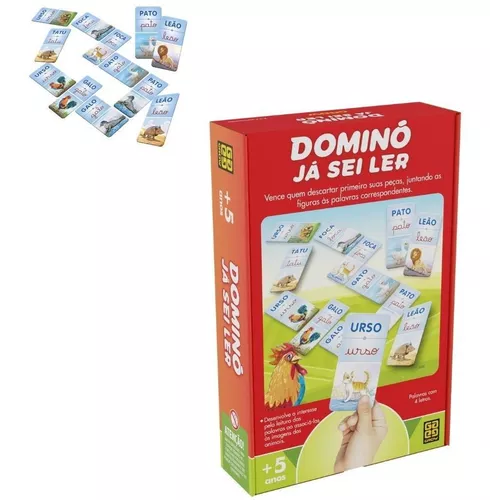 Jogo Domino com 28 Peças de Madeira Educativo para Crianças - Loja Tatu de  Boa!