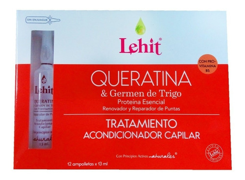 Lehit Queratina Y Germen De Trigo 12 Ampolletas 13ml