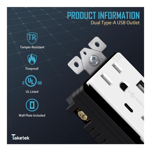 Saída Usb Taketek, Receptáculos Usb-c, Tomada Elétrica