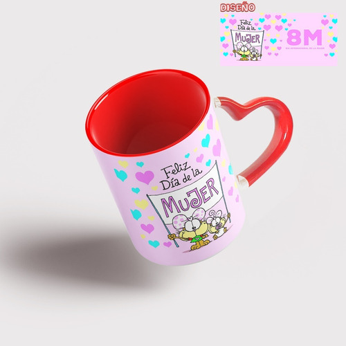 Tazón Taza Personalizada Con Asa De Corazón Dia De La Mujer