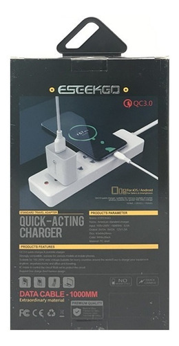 Imagen 7 de 8 de Cargador Qc3.0 De Carga Rapida Eseekgo Tipo C