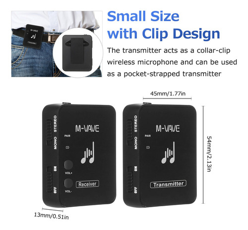 Transmisor Y Receptor Inalámbrico Recargable Wp-10 De 2.4 Gh