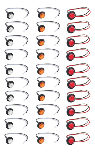 30x 3/4 3 Colores De Luz 3led Mini Marcador Lateral Camión