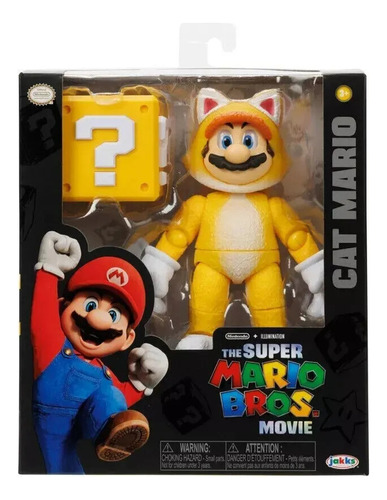 Figura Articulada Super Mario Cat Y Bloque 