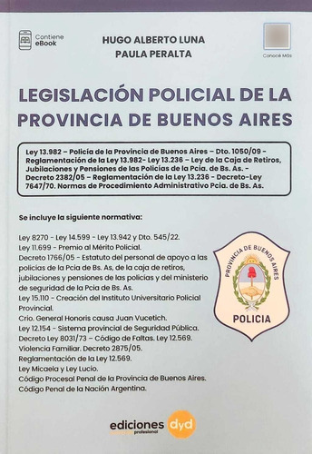 Legislacion Policial De La Provincia De Buenos Aires - Luna