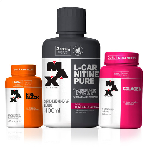 Kit Mulher Perder Peso Colageno + Termogenico + L Carnitina