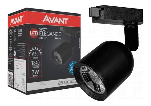 Spot Trilho Led Elegance 7w Bivolt Cor Preto 110V/220V