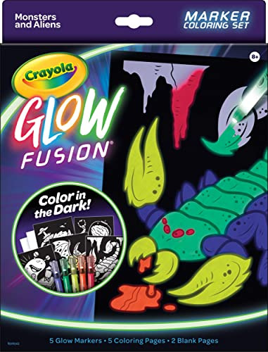 Crayola Glow Fusion, Juego De Colorear Que Brilla En La Oscu