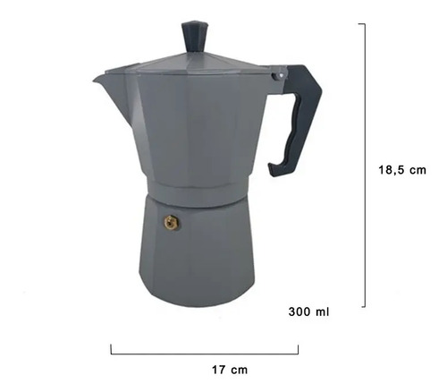 Cafetera Tipo Italiana Simil Volturno Gris 150 Ml 3 Pocillos | MercadoLibre