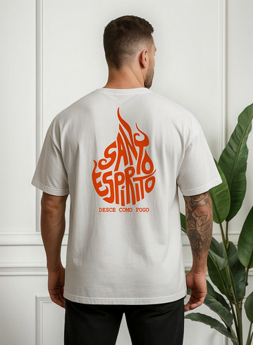 Camiseta Oversized Masculina Cristã 100% Algodão