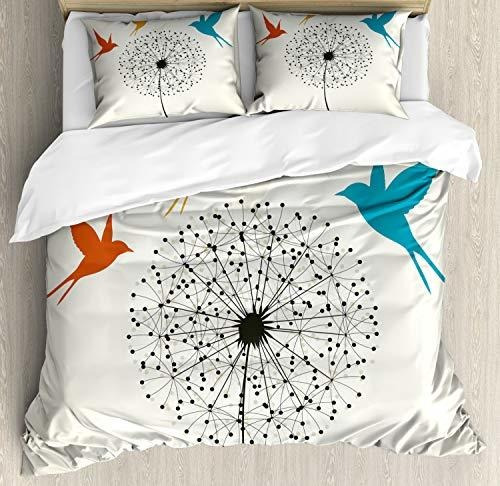 Fundas Para Edredones - Ambesonne Birds Duvet Cover Set, 3 S