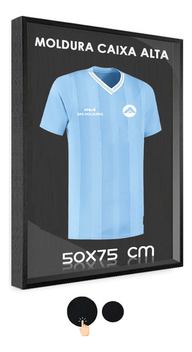 Moldura Caixa Alta 50x75 Cm Camisa Futebol Imagem Com Petg