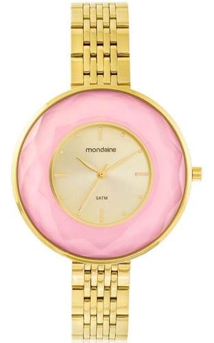 Relógio Feminino Mondaine Analógico 99276lpmvde3 Fundo Rosa