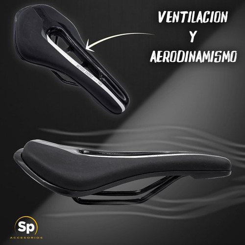 Imagen 7 de 7 de Asiento Para Bicicleta De Gel Negro Con Gris Vzr
