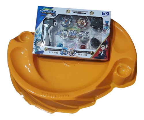 Beyblade 2 Trompos + Pista Extra Grande + Mango Y Lanzadores