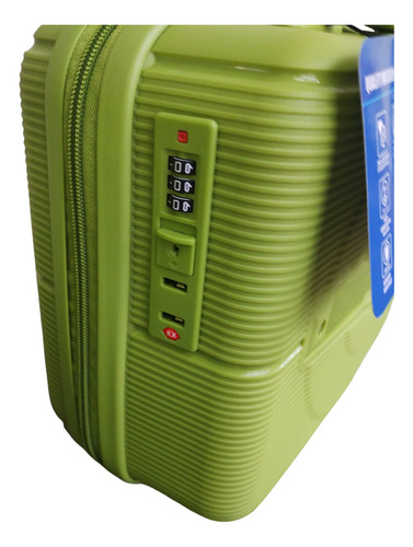 Set De 6 Valijas Verde Limón Rayas