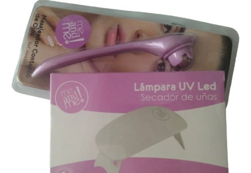 Kit Lampara Uv Led + Masajeador Contorno De Ojos Roller