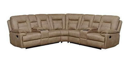 Betsy Furniture Sofa Seccional Reclinable De Microfibra Gra