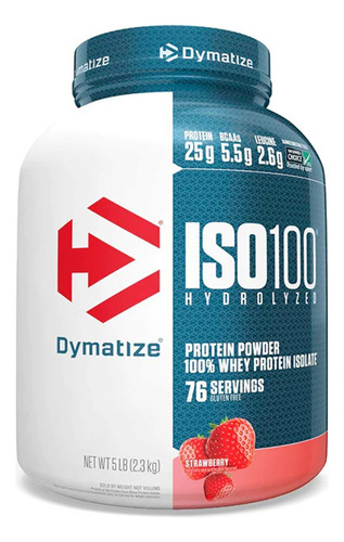 Proteina Iso 100 Dymatize Hidrolizada 5 Lbs Los Sabore Sabor Strawberry