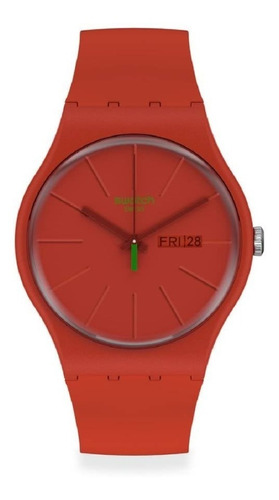 Reloj Swatch Redvremya So29r700 Correa Rojo