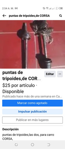 Las 2 Puntas De Tripoide,corsa Automát,y La Barra,22 Estrias